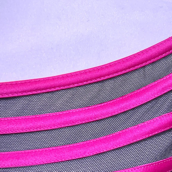 💗 Black Mesh/Pink Satin Striped Top • JS Collections - Picture 14 of 16